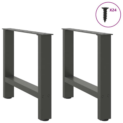 vidaXL Couchtischbeine Anthrazit 2 Stk. 50x(42-43) cm Stahl