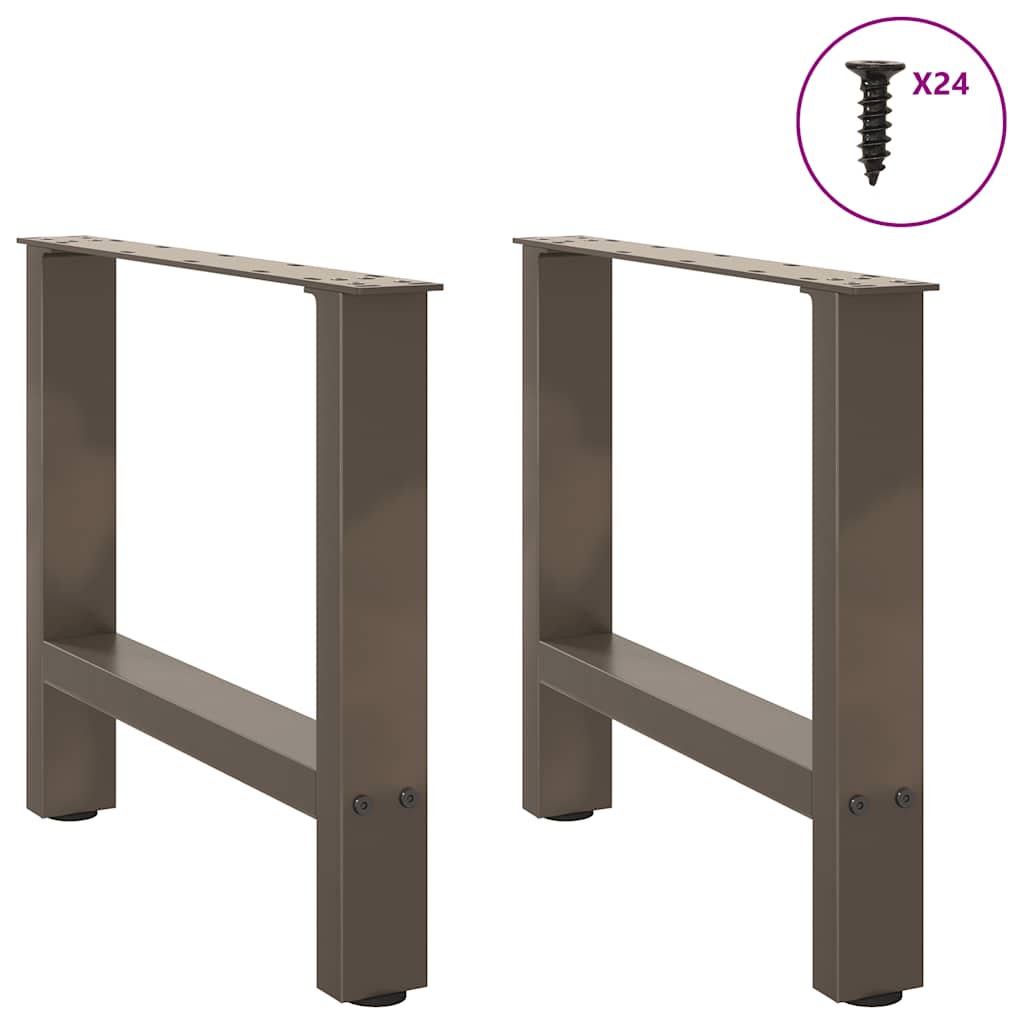vidaXL Couchtischbeine Naturstahl 2 Stk. 50x(42-43) cm Stahl
