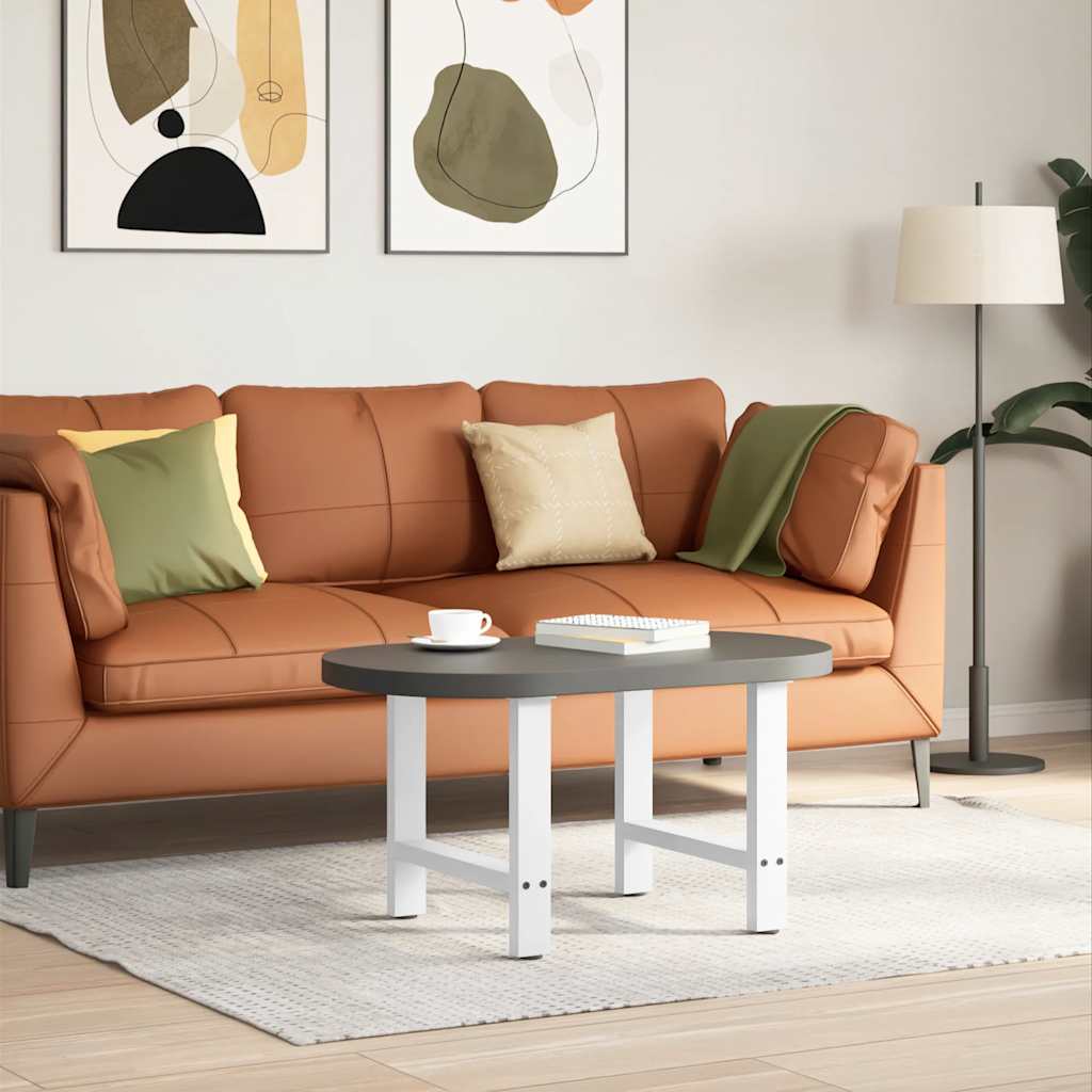 vidaXL Couchtischbeine Weiß 2 Stk. 60x(42-43) cm Stahl