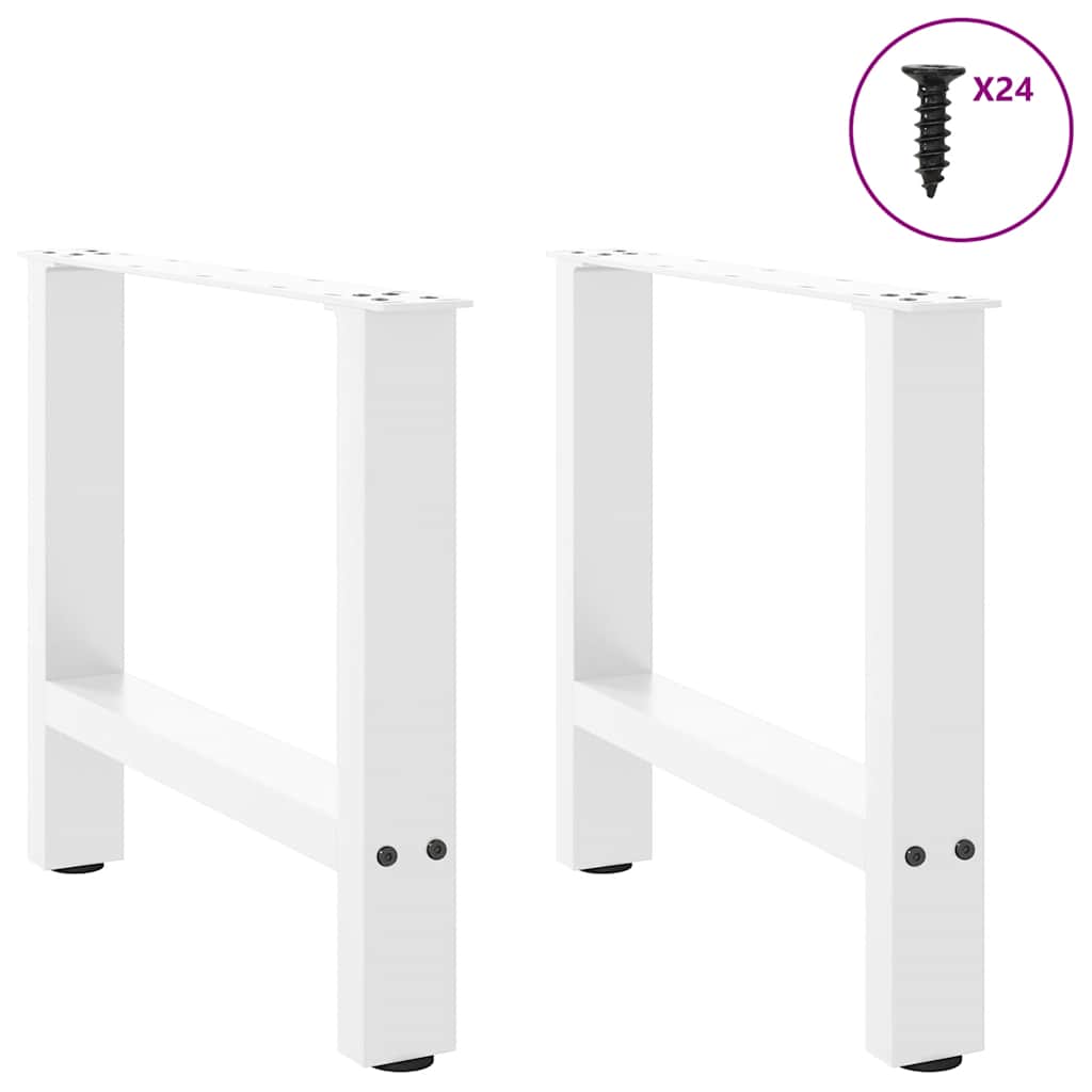 vidaXL Couchtischbeine Weiß 2 Stk. 60x(42-43) cm Stahl