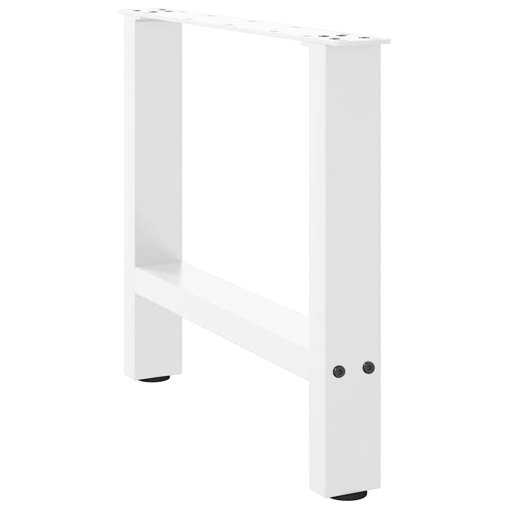 vidaXL Couchtischbeine Weiß 2 Stk. 60x(42-43) cm Stahl