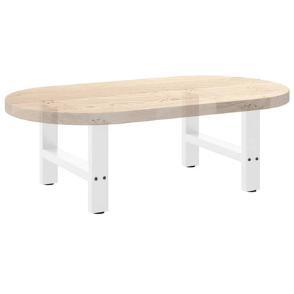 vidaXL Couchtischbeine Weiß 2 Stk. 60x(42-43) cm Stahl