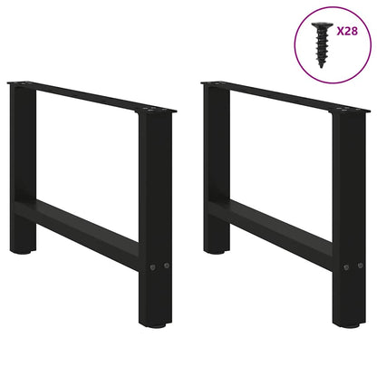 vidaXL Couchtischbeine Schwarz 2 Stk. 70x(42-43) cm Stahl
