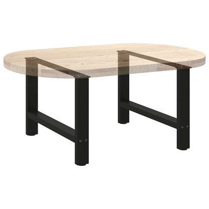 vidaXL Couchtischbeine Schwarz 2 Stk. 70x(42-43) cm Stahl