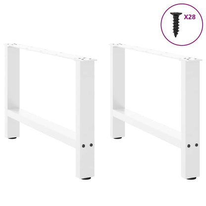vidaXL Couchtischbeine Weiß 2 Stk. 70x(42-43) cm Stahl