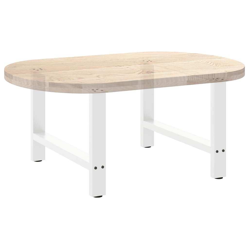 vidaXL Couchtischbeine Weiß 2 Stk. 70x(42-43) cm Stahl