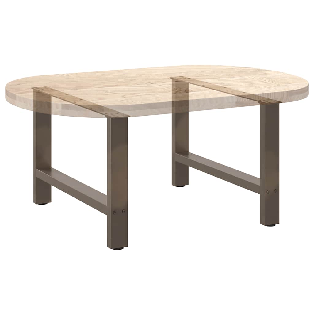 vidaXL Couchtischbeine Naturstahl 2 Stk. 70x(42-43) cm Stahl