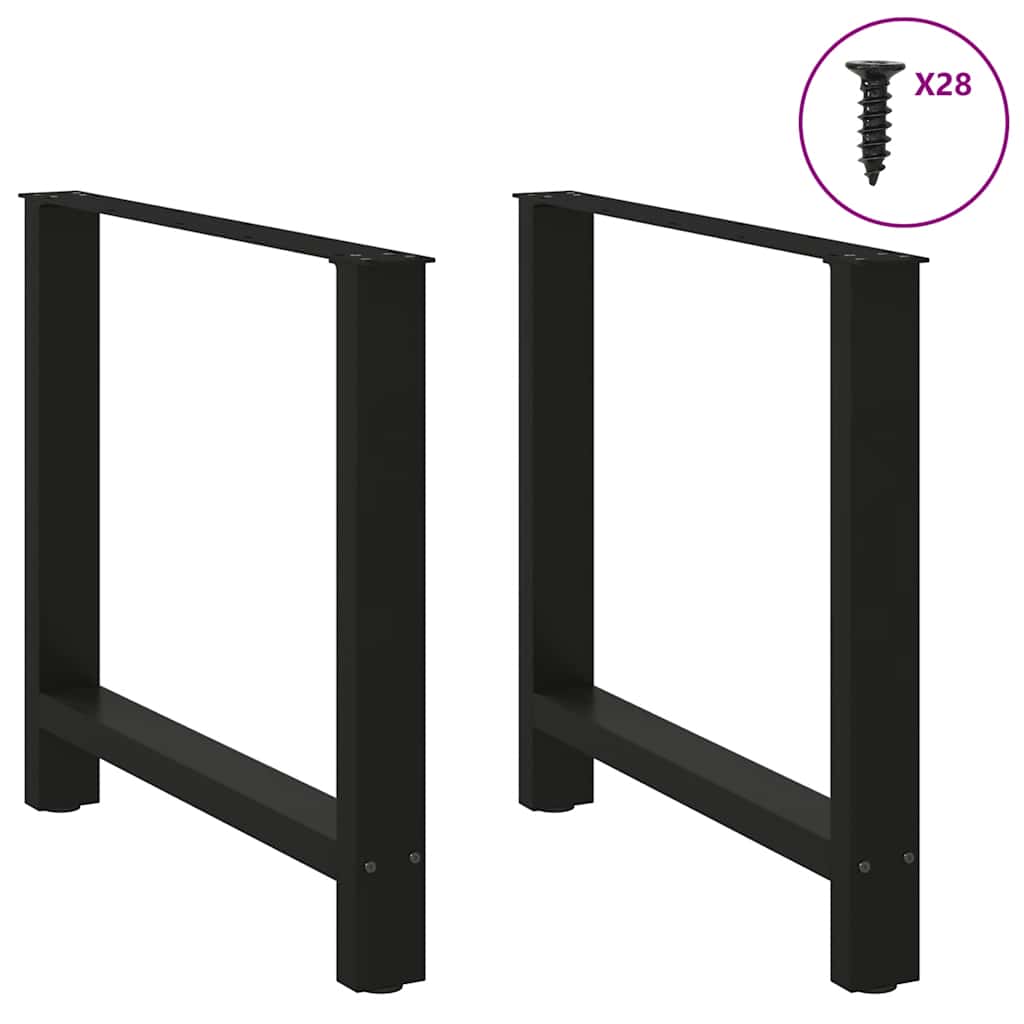 vidaXL Esstischbeine Schwarz 2 Stk. 70x(72-73) cm Stahl