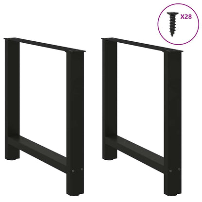 vidaXL Esstischbeine Schwarz 2 Stk. 70x(72-73) cm Stahl