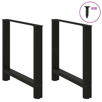 vidaXL Esstischbeine Schwarz 2 Stk. 80x(72-73) cm Stahl