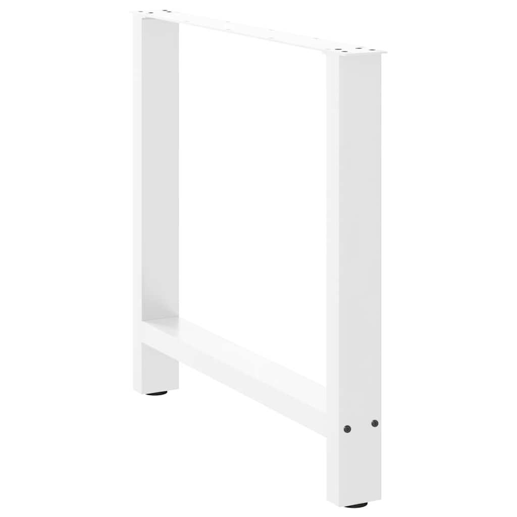 vidaXL Esstischbeine Weiß 2 Stk. 80x(72-73) cm Stahl