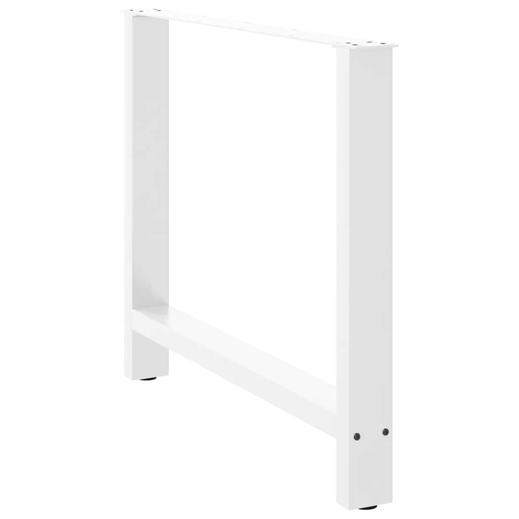 vidaXL Esstischbeine Weiß 2 Stk. 90x(72-73) cm Stahl