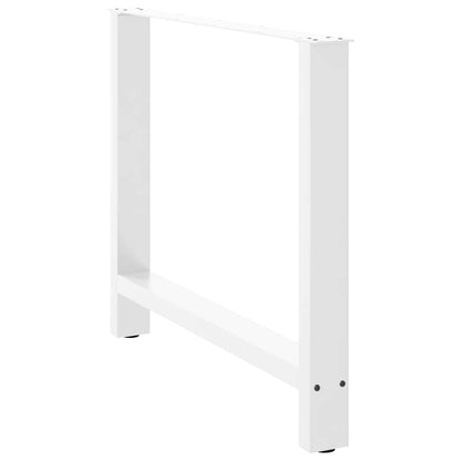 vidaXL Esstischbeine Weiß 2 Stk. 90x(72-73) cm Stahl