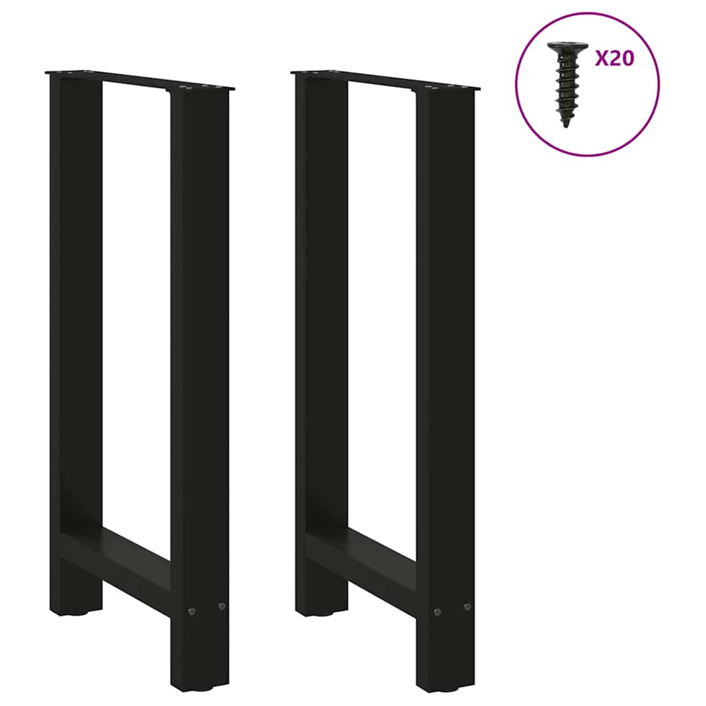 vidaXL Bartischbeine Schwarz 2 Stk. 40x(90-91) cm Stahl
