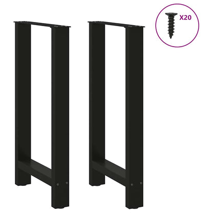vidaXL Bartischbeine Schwarz 2 Stk. 40x(90-91) cm Stahl