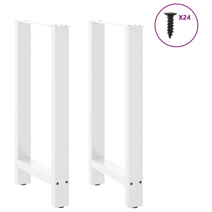 vidaXL Bartischbeine Weiß 2 Stk. 50x(90-91) cm Stahl
