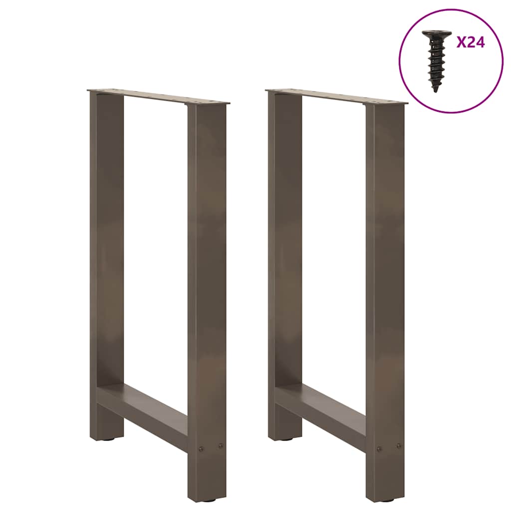vidaXL Bartischbeine Naturstahl 2 Stk. 60x(90-91) cm Stahl