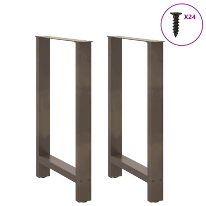 vidaXL Bartischbeine Naturstahl 2 Stk. 60x(90-91) cm Stahl
