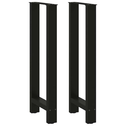 vidaXL Bartischbeine Schwarz 2 Stk. 40x(100-101) cm Stahl