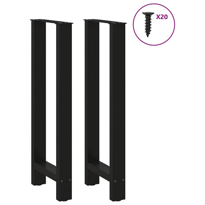 vidaXL Bartischbeine Schwarz 2 Stk. 40x(100-101) cm Stahl