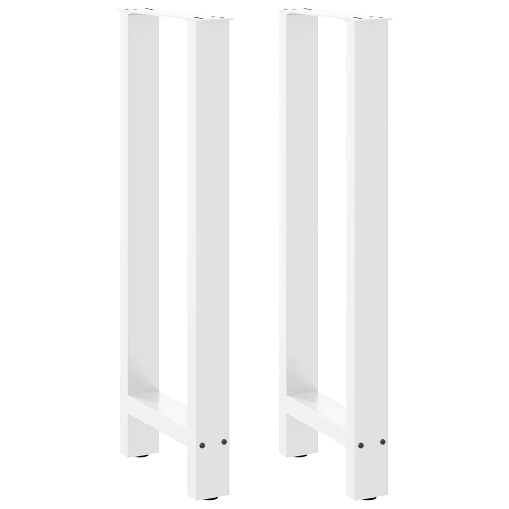vidaXL Bartischbeine Weiß 2 Stk. 40x(100-101) cm Stahl