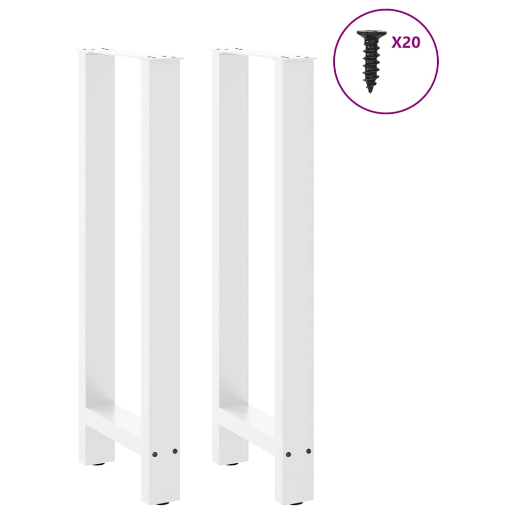 vidaXL Bartischbeine Weiß 2 Stk. 40x(100-101) cm Stahl