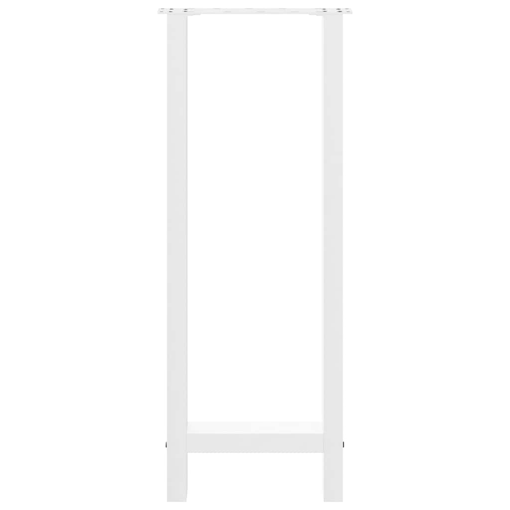 vidaXL Bartischbeine Weiß 2 Stk. 40x(100-101) cm Stahl