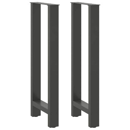 vidaXL Pieds de table de bar Anthracite 2 pcs 40x(100-101) cm Acier