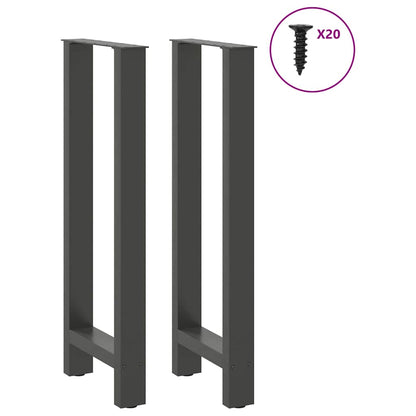 vidaXL Pieds de table de bar Anthracite 2 pcs 40x(100-101) cm Acier