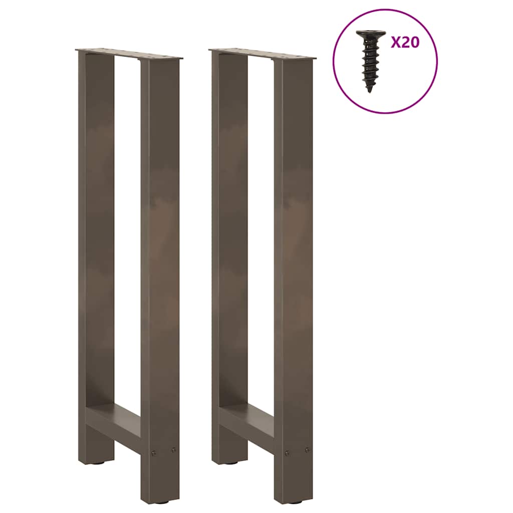 vidaXL Bartischbeine Naturstahl 2 Stk. 40x(100-101) cm Stahl