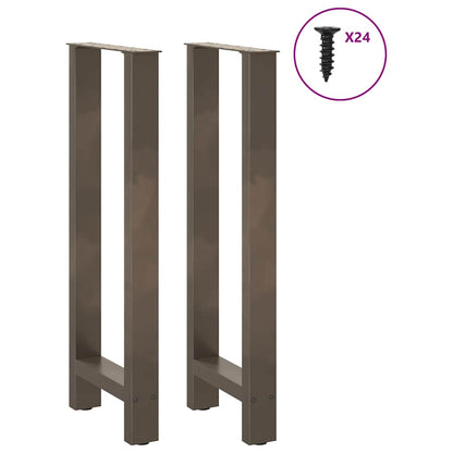 vidaXL Bartischbeine Naturstahl 2 Stk. 50x(100-101) cm Stahl