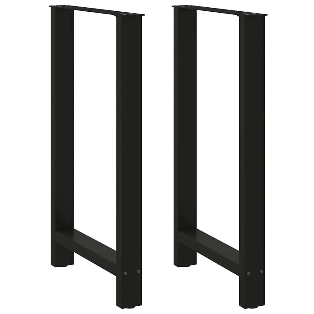 vidaXL Bartischbeine Schwarz 2 Stk. 60x(100-101) cm Stahl