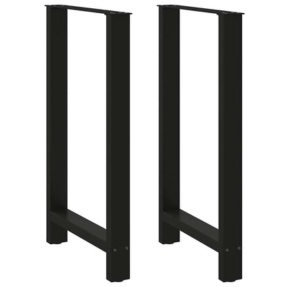 vidaXL Bartischbeine Schwarz 2 Stk. 60x(100-101) cm Stahl