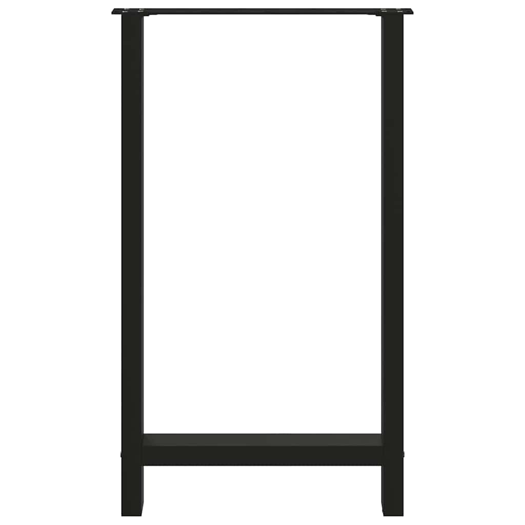 vidaXL Bartischbeine Schwarz 2 Stk. 60x(100-101) cm Stahl