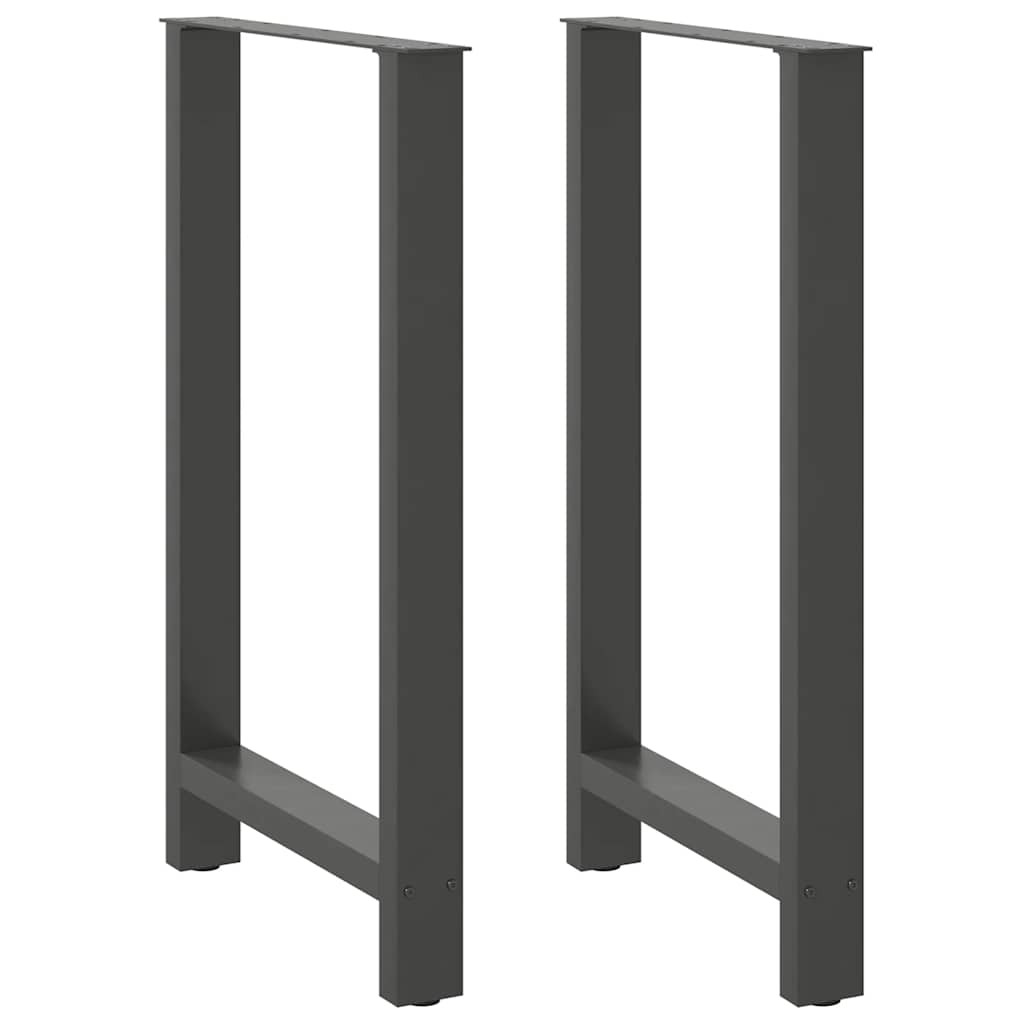 vidaXL Pieds de table de bar Anthracite 2 pcs 60x(100-101) cm Acier