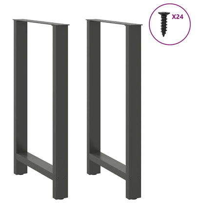 vidaXL Pieds de table de bar Anthracite 2 pcs 60x(100-101) cm Acier