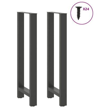 vidaXL Bartischbeine Anthrazit 2 Stk. 50x(110-111) cm Stahl