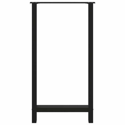 Bartischbeine Schwarz 2 Stk. 60x(110-111) cm Stahl