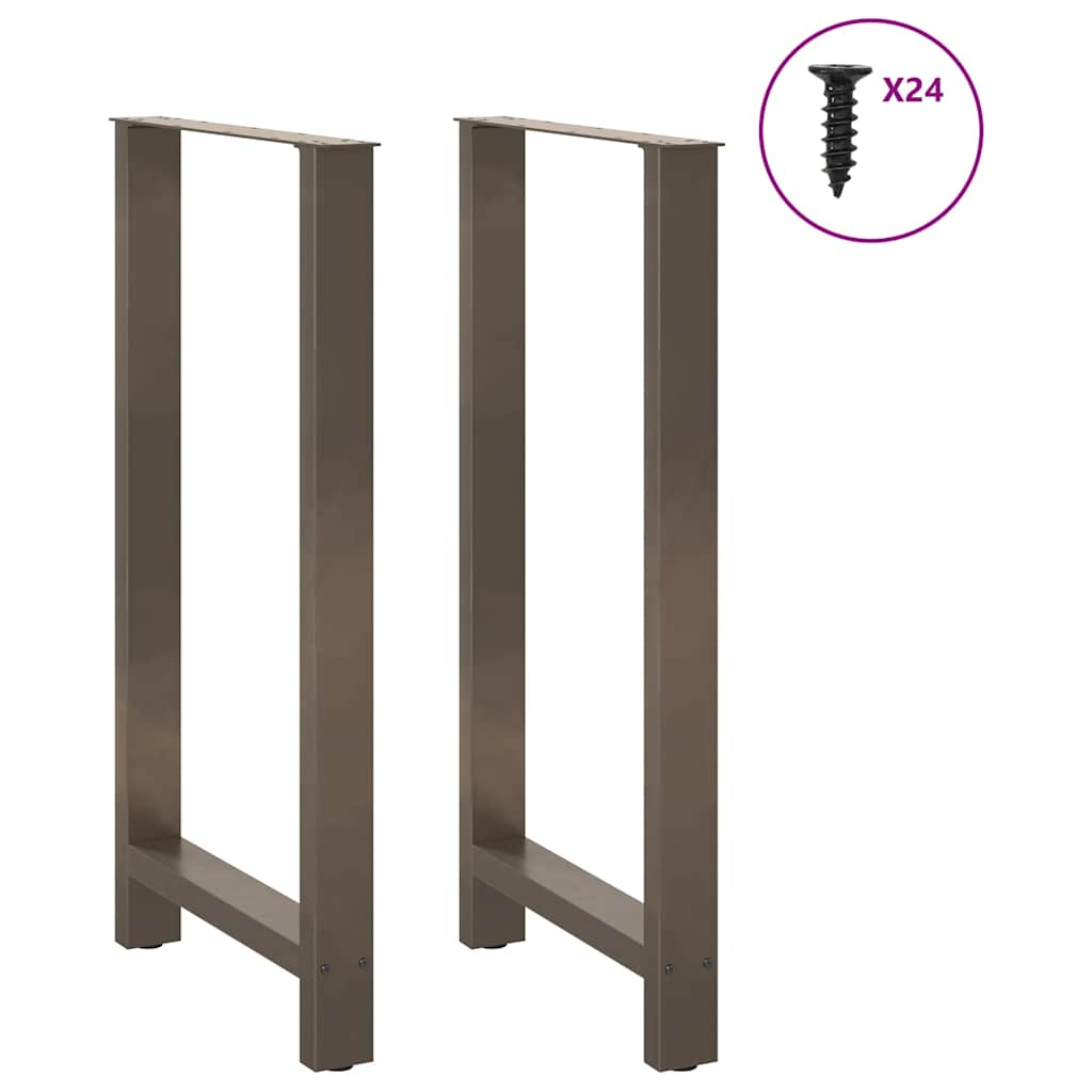 vidaXL Pieds de table de bar Acier brut 2 pcs 60x(110-111) cm Acier