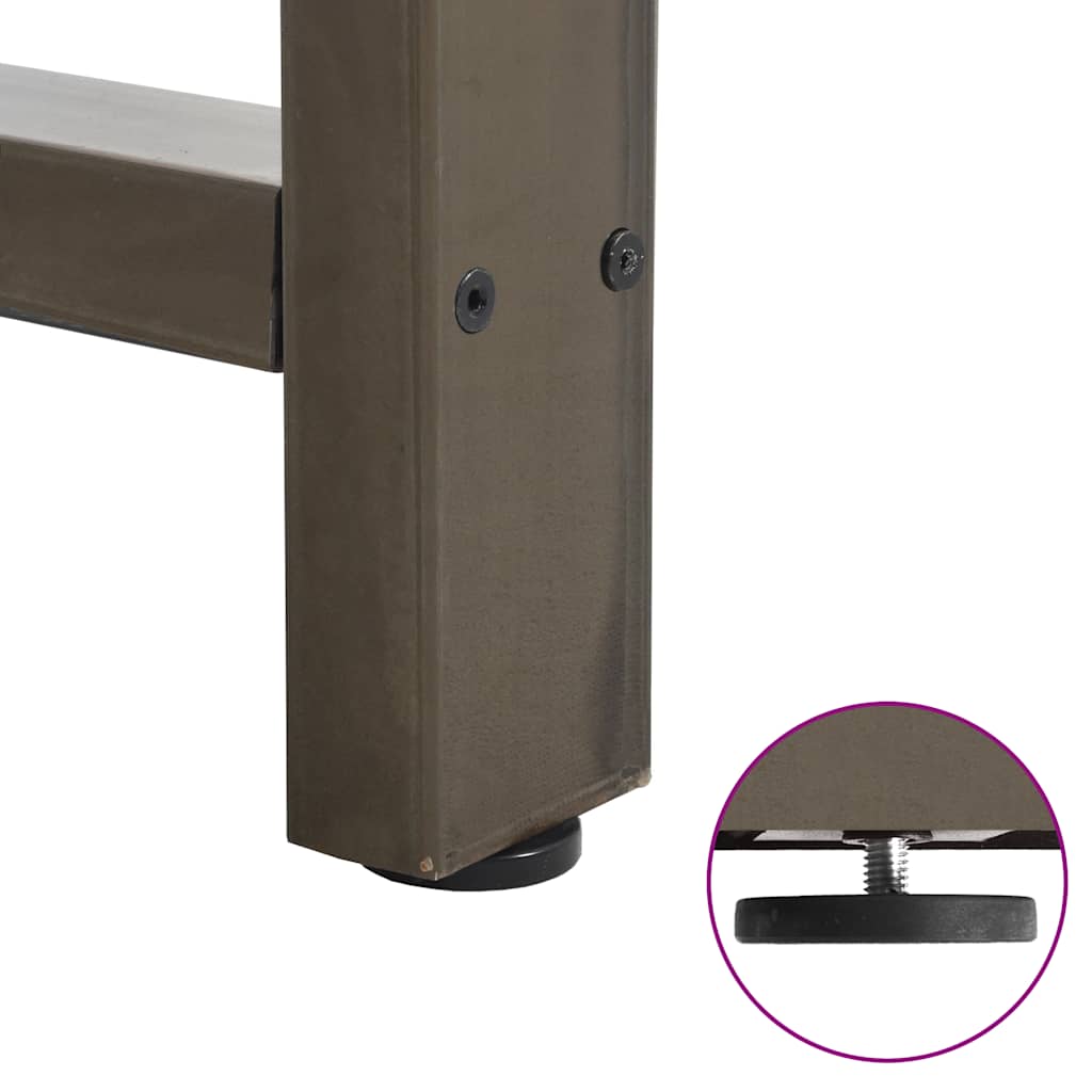 vidaXL Pieds de table de bar Acier brut 2 pcs 60x(110-111) cm Acier