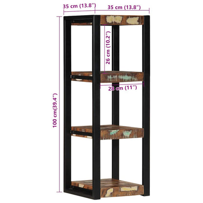 vidaXL Wandregal Mehrfarbig 35x35x100 cm Altholz Massivholz