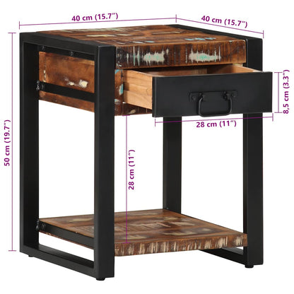 vidaXL Beistelltisch Mehrfarbig 40x40x50 cm Altholz Massiv