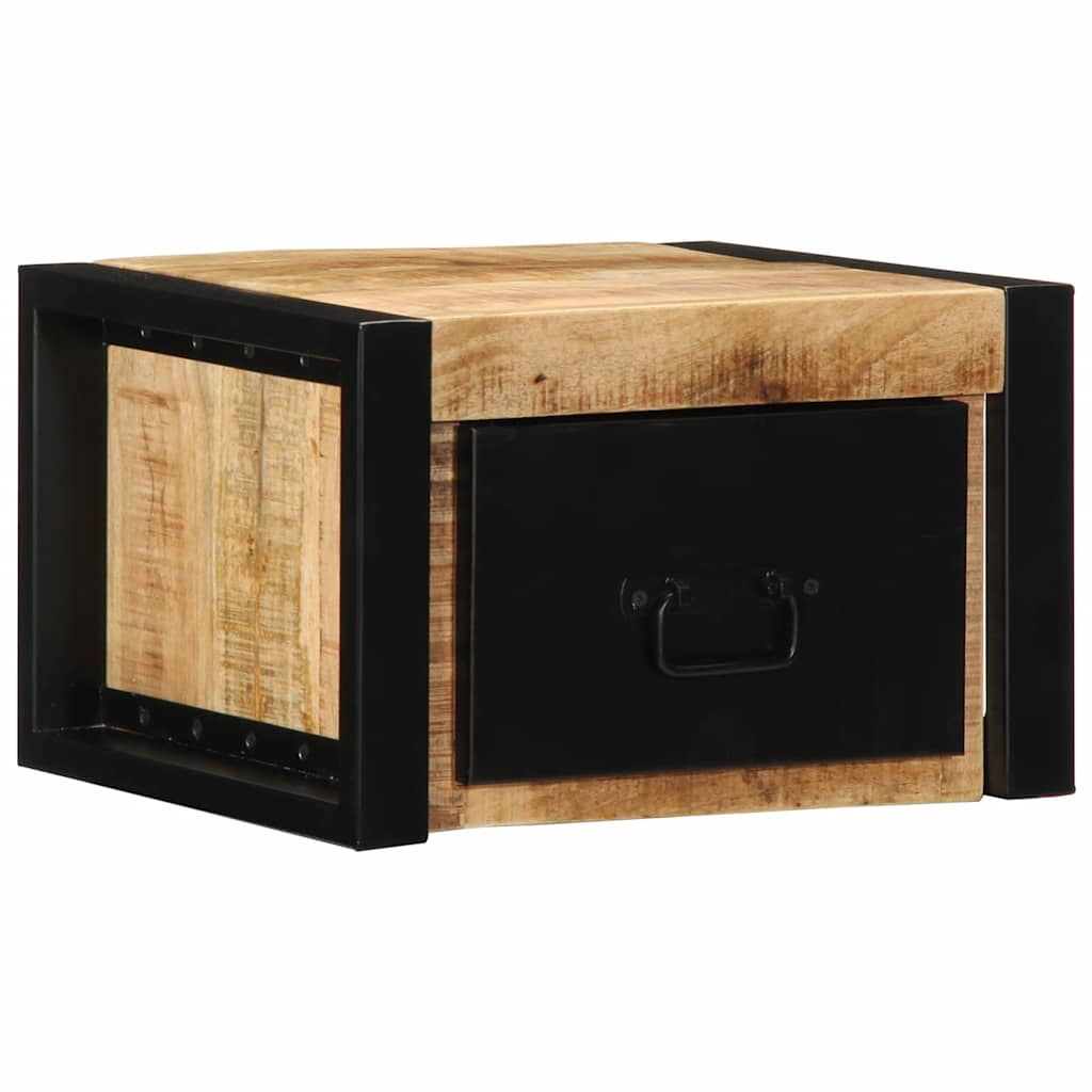 vidaXL Nachttische 2 Stk. 40x35x25 cm Raues Mango-Massivholz