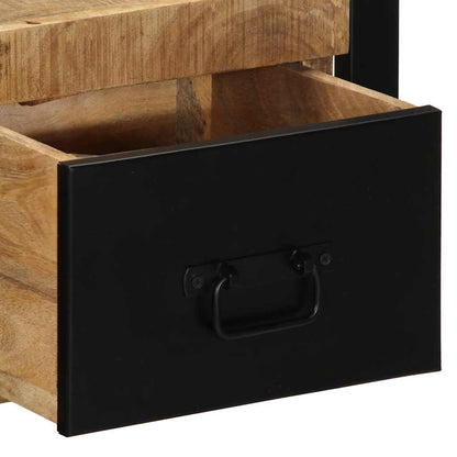 vidaXL Nachttische 2 Stk. 40x35x25 cm Raues Mango-Massivholz