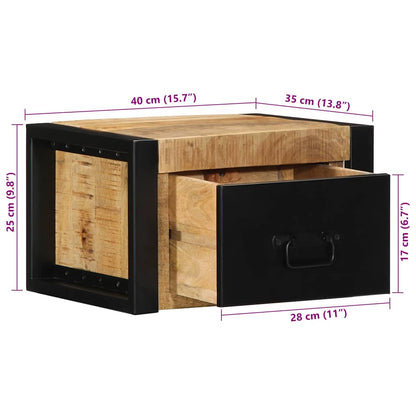 vidaXL Nachttische 2 Stk. 40x35x25 cm Raues Mango-Massivholz