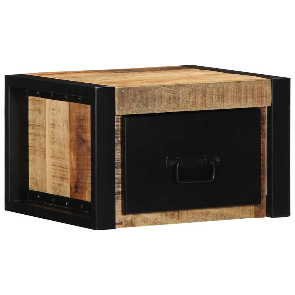 vidaXL Nachttische 2 Stk. 40x35x25 cm Raues Mango-Massivholz