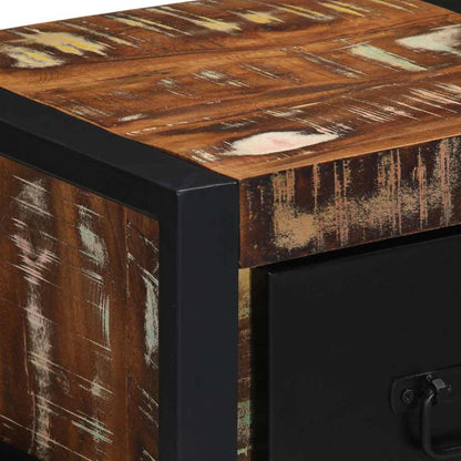 vidaXL Nachttische 2 Stk. Mehrfarbig 40x35x25 cm Altholz Massivholz