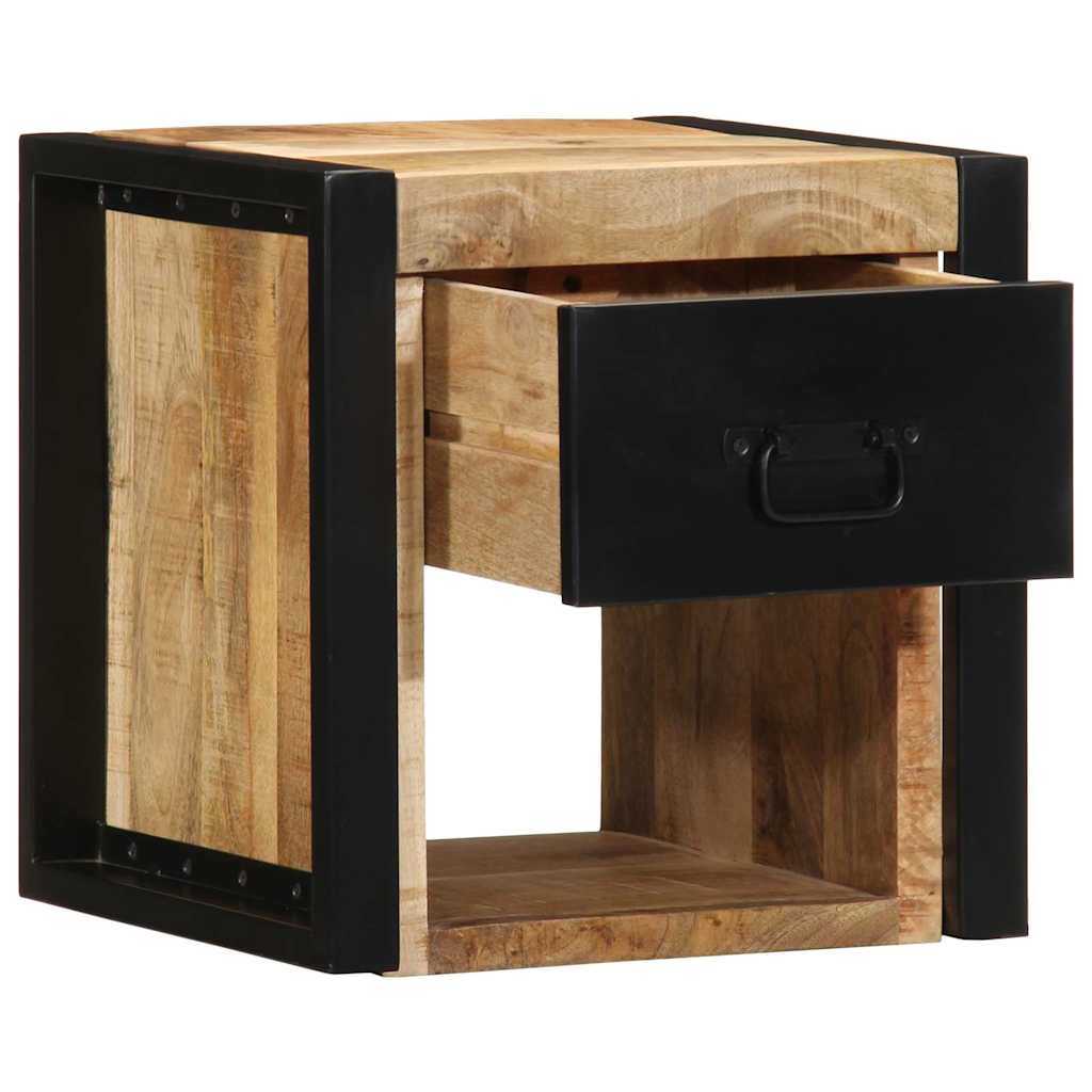 vidaXL Nachttische 2 Stk. 40x35x40 cm Raues Mango-Massivholz