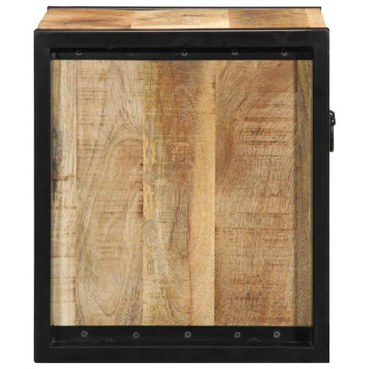 vidaXL Nachttische 2 Stk. 40x35x40 cm Raues Mango-Massivholz
