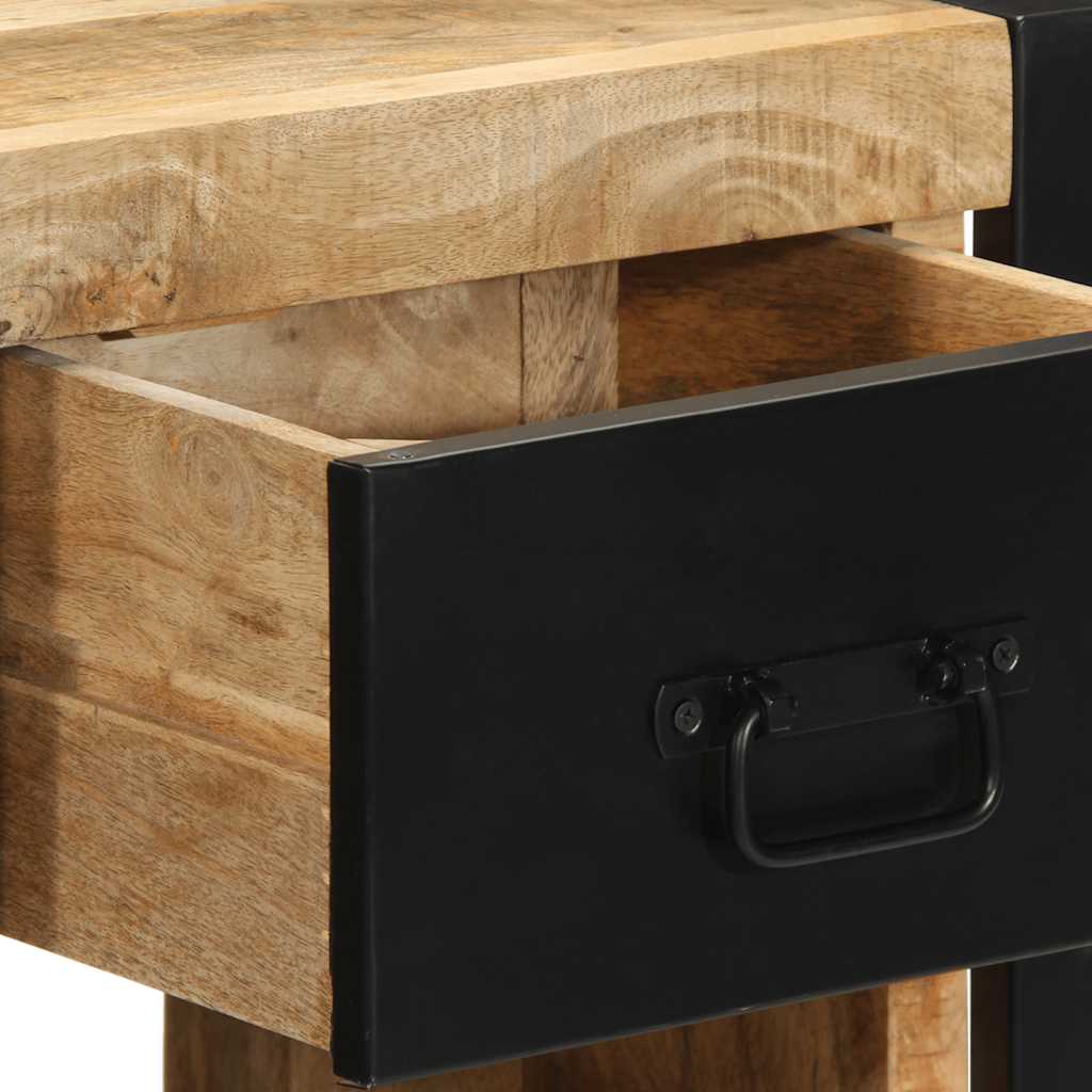vidaXL Nachttische 2 Stk. 40x35x40 cm Raues Mango-Massivholz